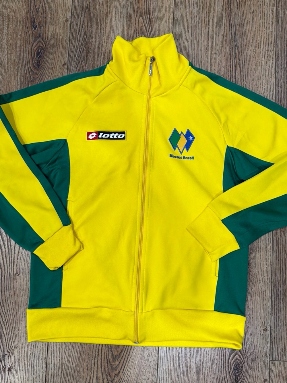 Lotto Men’s Zip-Up Track Sweater - Yellow/Green